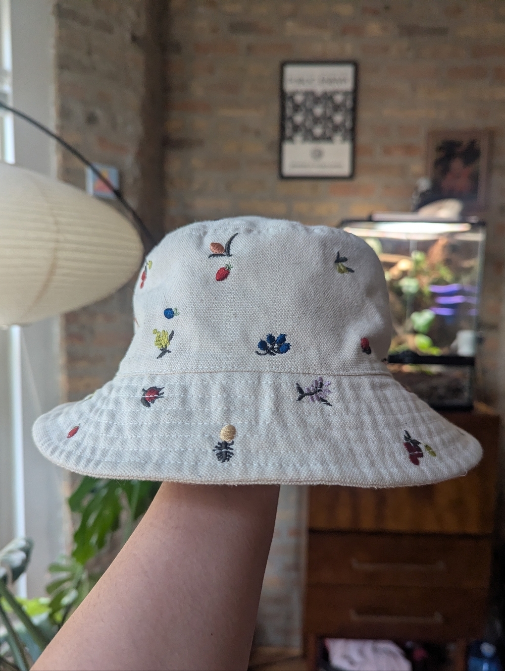 Madewell Floral Embroidered Bucket Hat - Cream